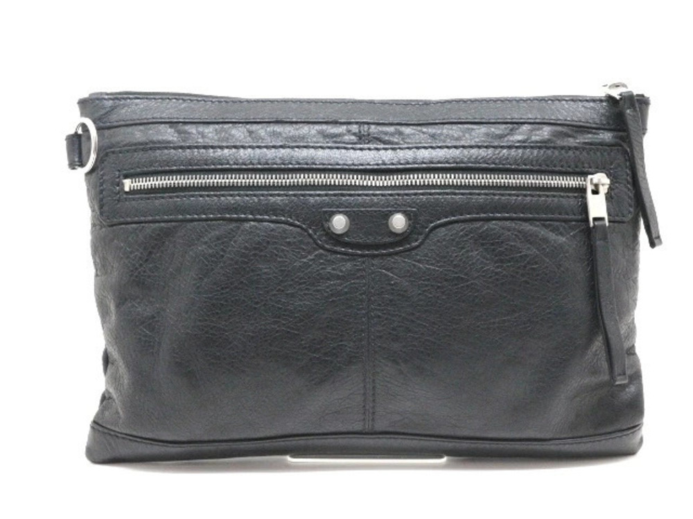 Balenciaga Clutch Bag Clip Softcraft Lambskin Black
